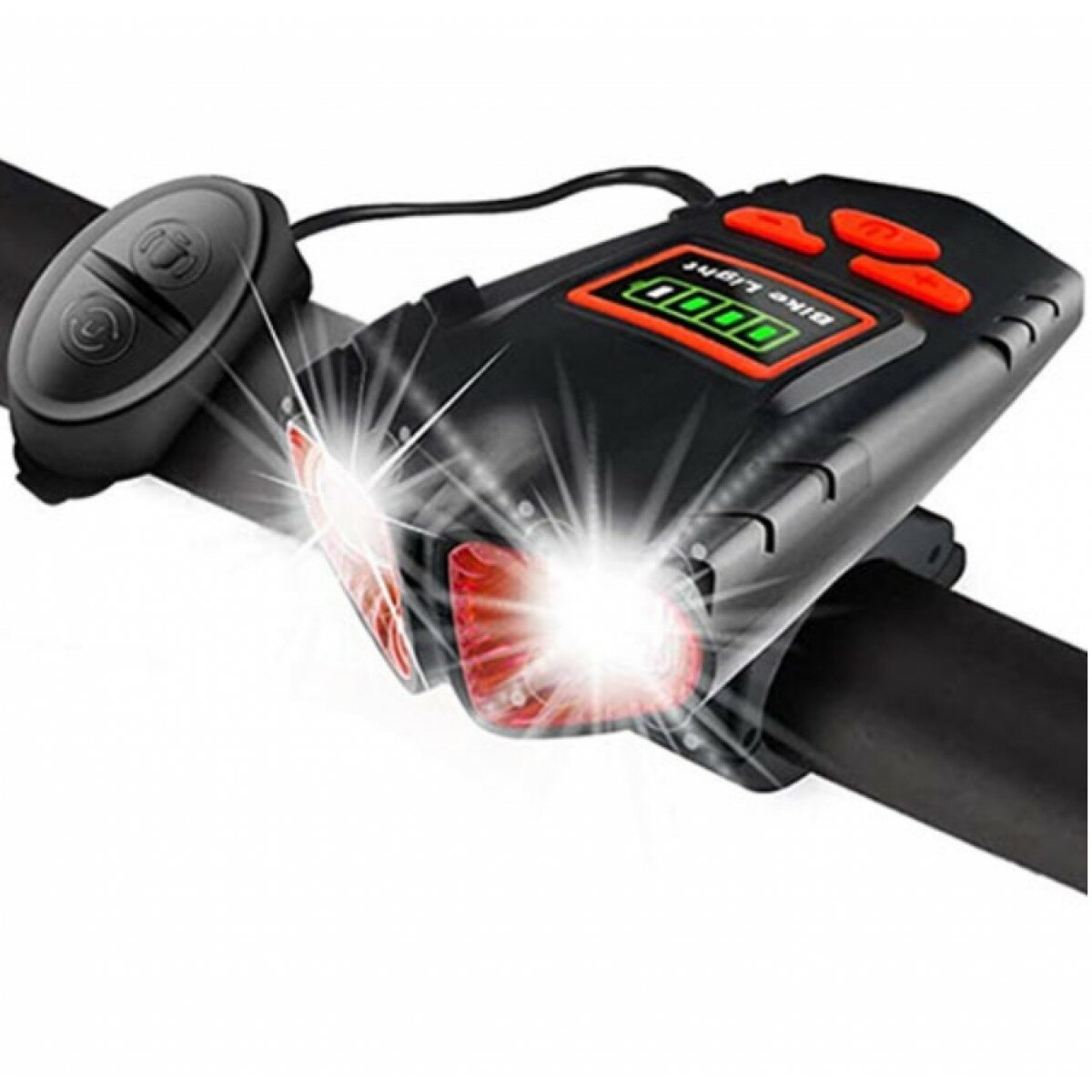 Велосипедный звонок + велофара 580-2T6, Waterproof